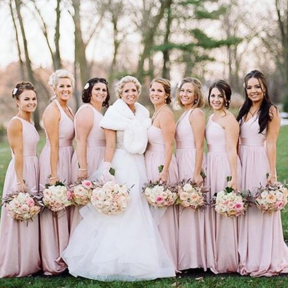 Vera Wang V Neck Halter Gown with Sash - Picture 8 of 8